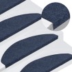 Alfombrilla autoadhesiva de escalera 15 uds azul 65x22,5x3,5 cm