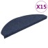 Alfombrilla autoadhesiva de escalera 15 uds azul 65x22,5x3,5
