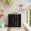Jardinera diseño de valla madera maciza pino negra 70x70x70 cm
