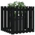 Jardinera diseño de valla madera maciza pino negra 70x70x70