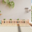 Arriate elevado jardín con valla madera maciza pino 200x30x30cm