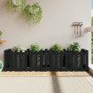 Arriate elevado jardín con valla madera pino negro 200x50x50cm