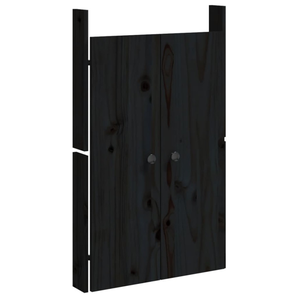 Puertas de cocina exterior 2 uds madera pino negro 50x9x82