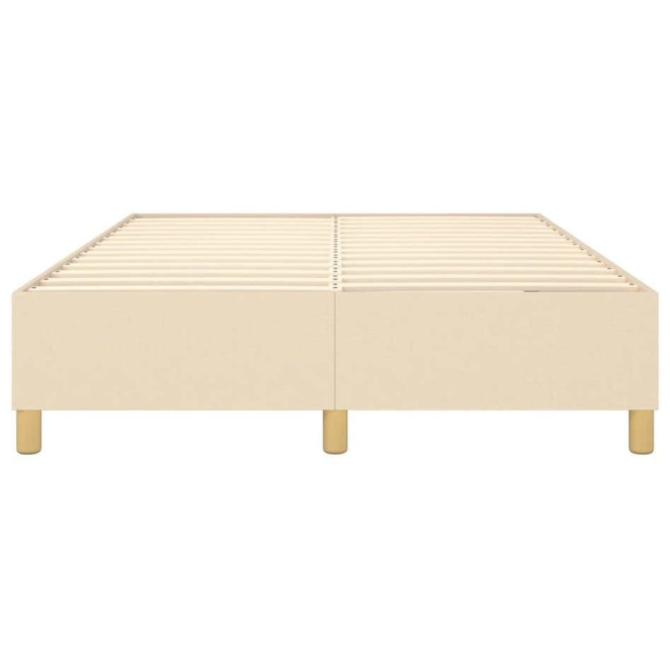 Estructura de cama box spring tela color crema 140x200