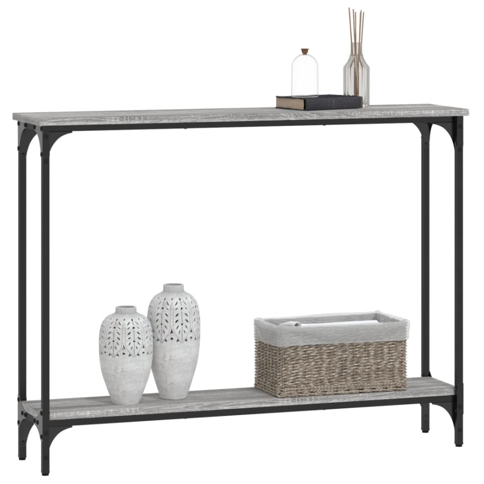 Mesa consola madera de ingeniería gris Sonoma 100x22,5x75