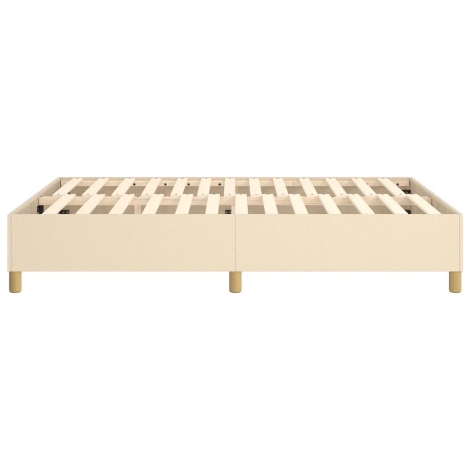 Estructura de cama box spring tela color crema 140x200