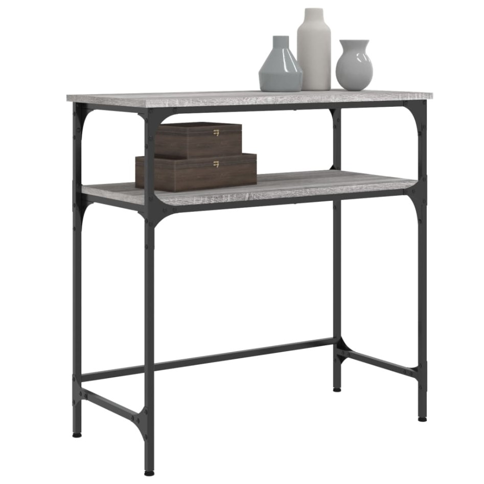 Mesa consola madera de ingeniería gris Sonoma 75x35,5x75