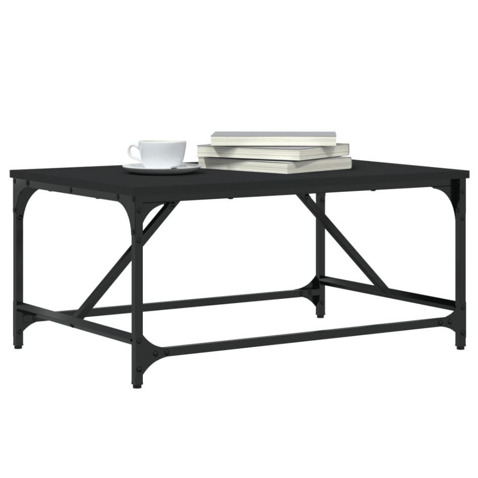 Mesa de centro madera contrachapada negro 75x50x35