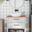 Encimera de baño madera maciza de haya 80x40x1,5 cm
