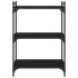 Librería de 3 estantes madera de ingeniería negro 60x30x86