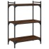 Librería 3 estantes madera ingeniería marrón roble 60x30x86