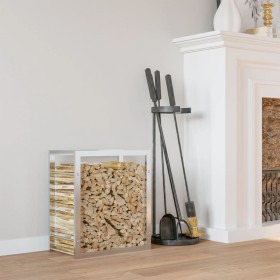 Estante para leña acero inoxidable 80x28x86