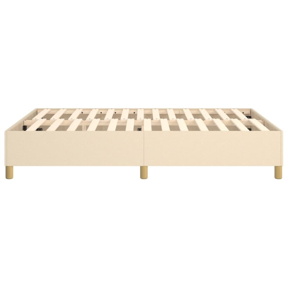 Estructura de cama box spring tela color crema 140x190