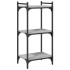 Librería 3 estantes madera ingeniería gris Sonoma 40x30x86