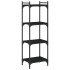 Librería de 4 estantes madera de ingeniería negro 40x30x120
