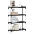 Librería de 4 estantes madera de ingeniería negro 80x30x120