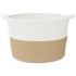 Cesta para ropa sucia algodón beige y blanco Ø60x36