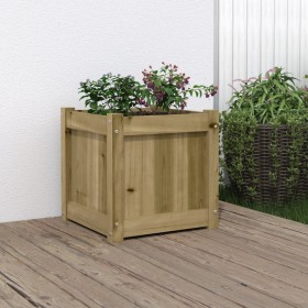 Jardinera madera maciza de pino impregnada 40x40x40