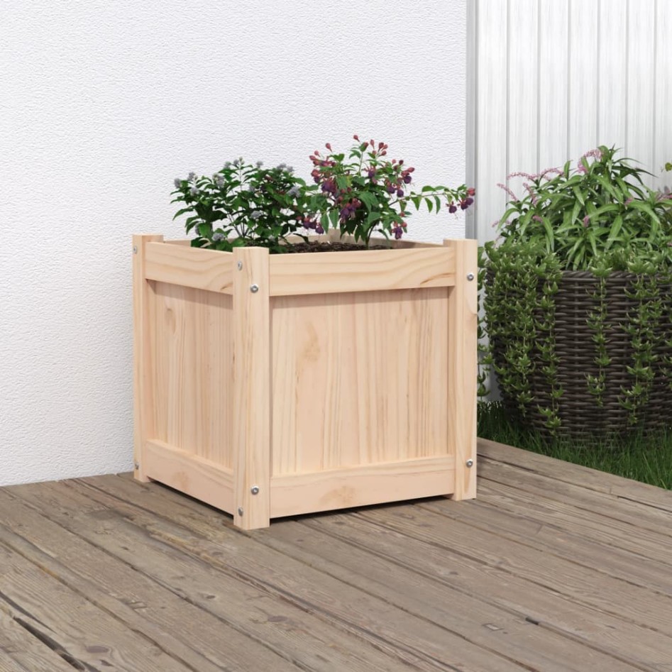 Jardinera madera maciza de pino 40x40x40