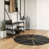 Alfombra lavable antideslizante negro y dorado Ø 120