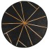 Alfombra lavable antideslizante negro y dorado Ø 120