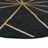 Alfombra lavable antideslizante negro y dorado Ø 120