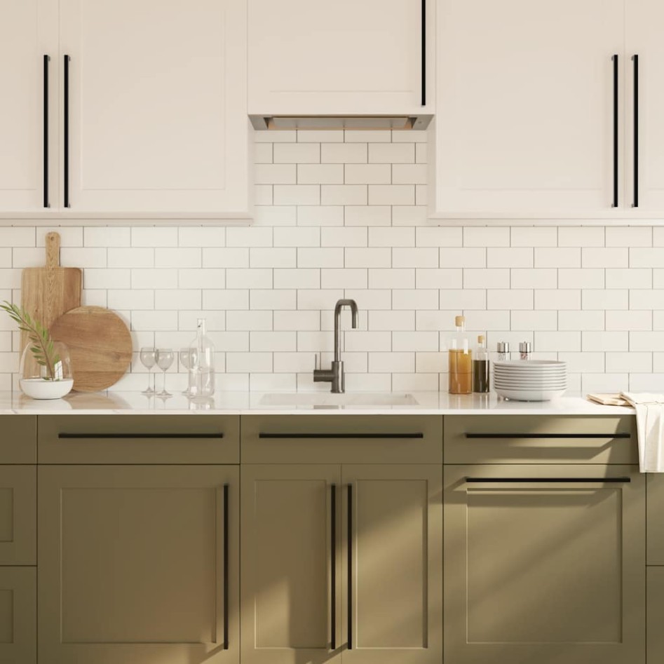 Tiradores para armarios 5 uds acero inoxidable negro 480