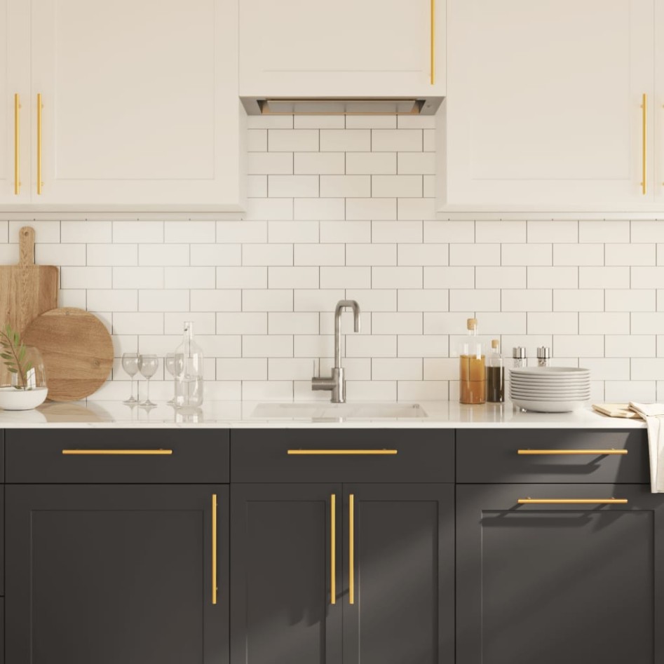 Tiradores para armarios 20 uds acero inoxidable dorado 224