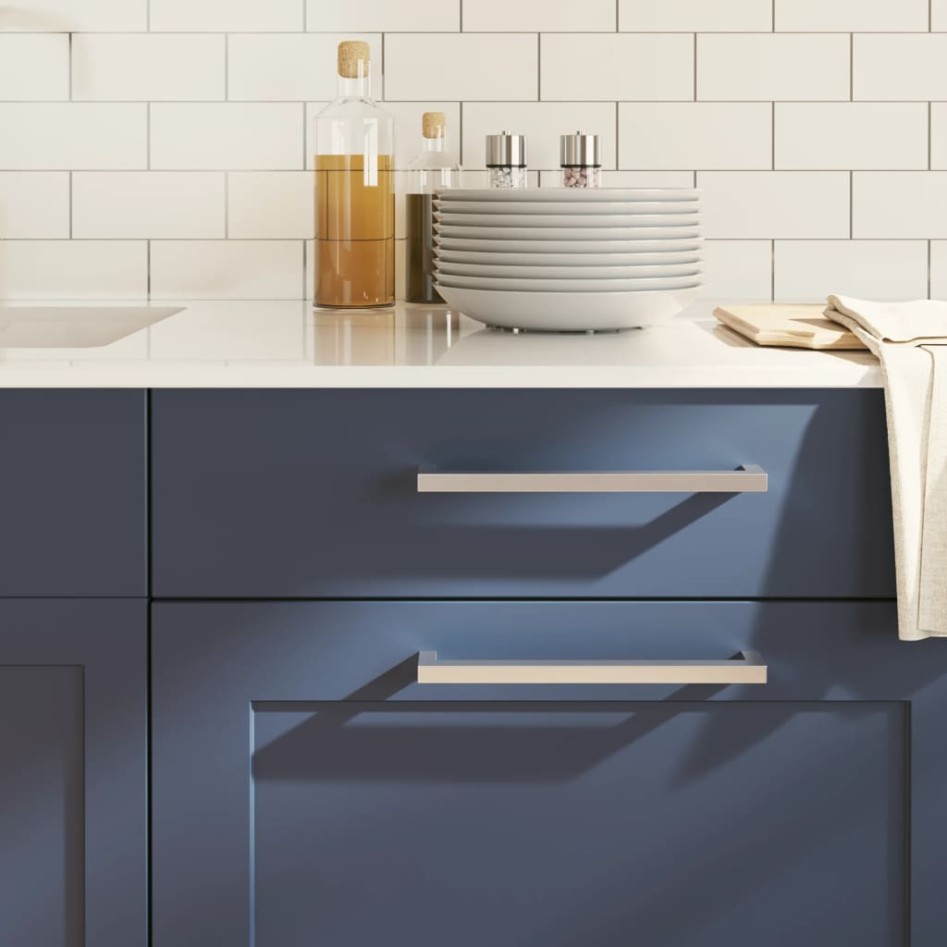 Tiradores para armarios 20 uds acero inoxidable plateado 224