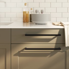 Tiradores para armarios 10 uds acero inoxidable negro 320