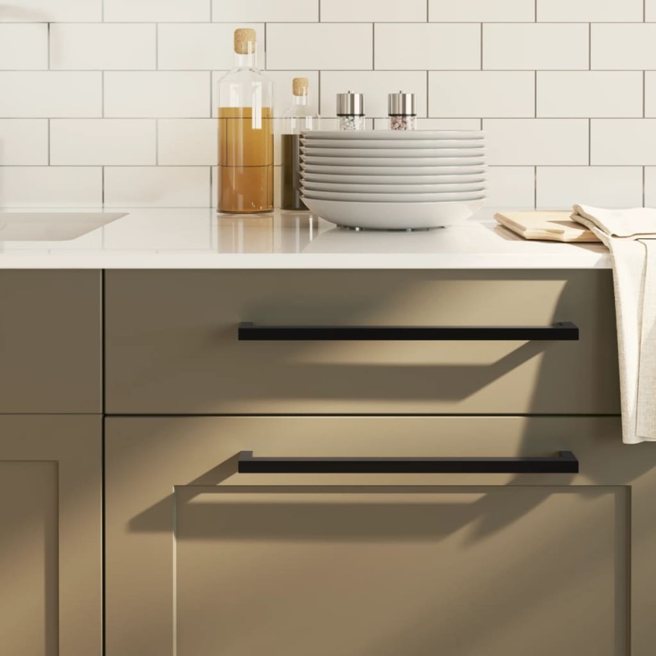 Tiradores para armarios 10 uds acero inoxidable negro 320