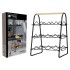 Home&Styling Botellero para 9 botellas metal negro y