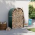 Leñero de acero galvanizado verde 80x45x120