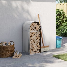 Leñero de acero galvanizado gris claro 40x45x100