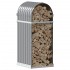 Leñero de acero galvanizado gris claro 40x45x100