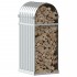 Leñero de acero galvanizado plateado 40x45x100