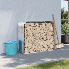 Leñero de acero galvanizado plateado 120x45x100