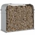 Leñero de acero galvanizado plateado 120x45x100