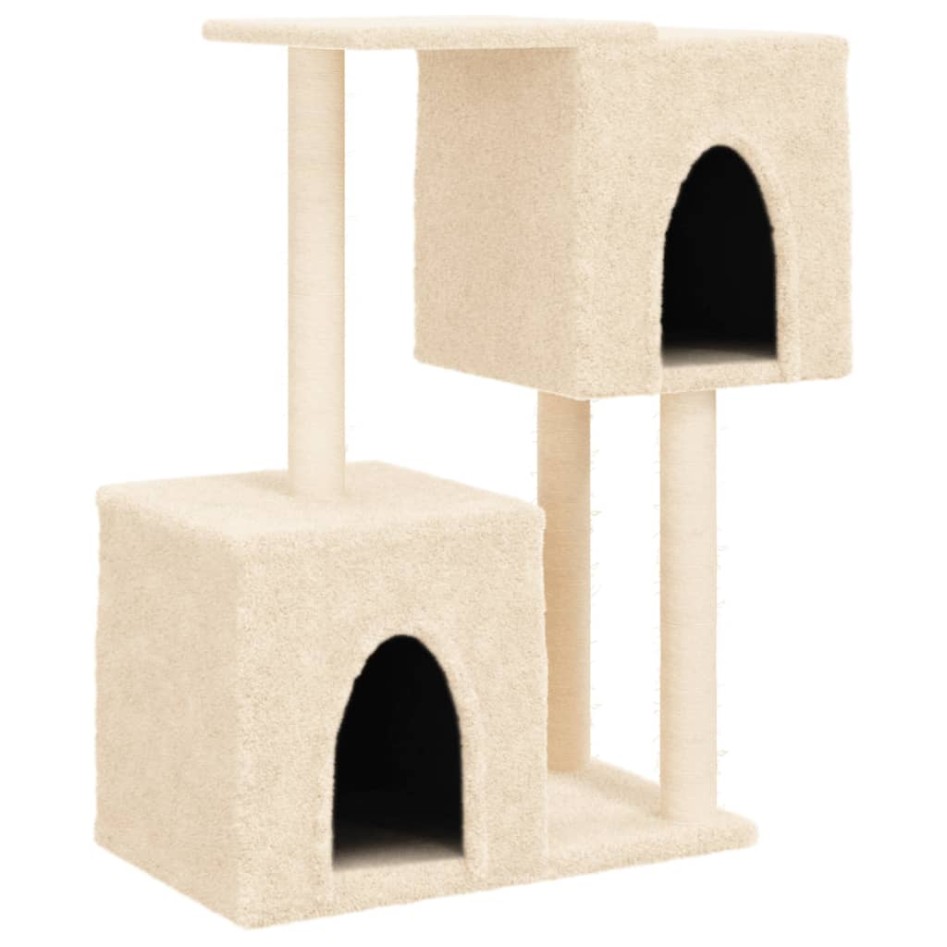 Rascador para gatos con postes de sisal color crema 86