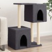 Rascador para gatos con postes de sisal gris oscuro 86 cm