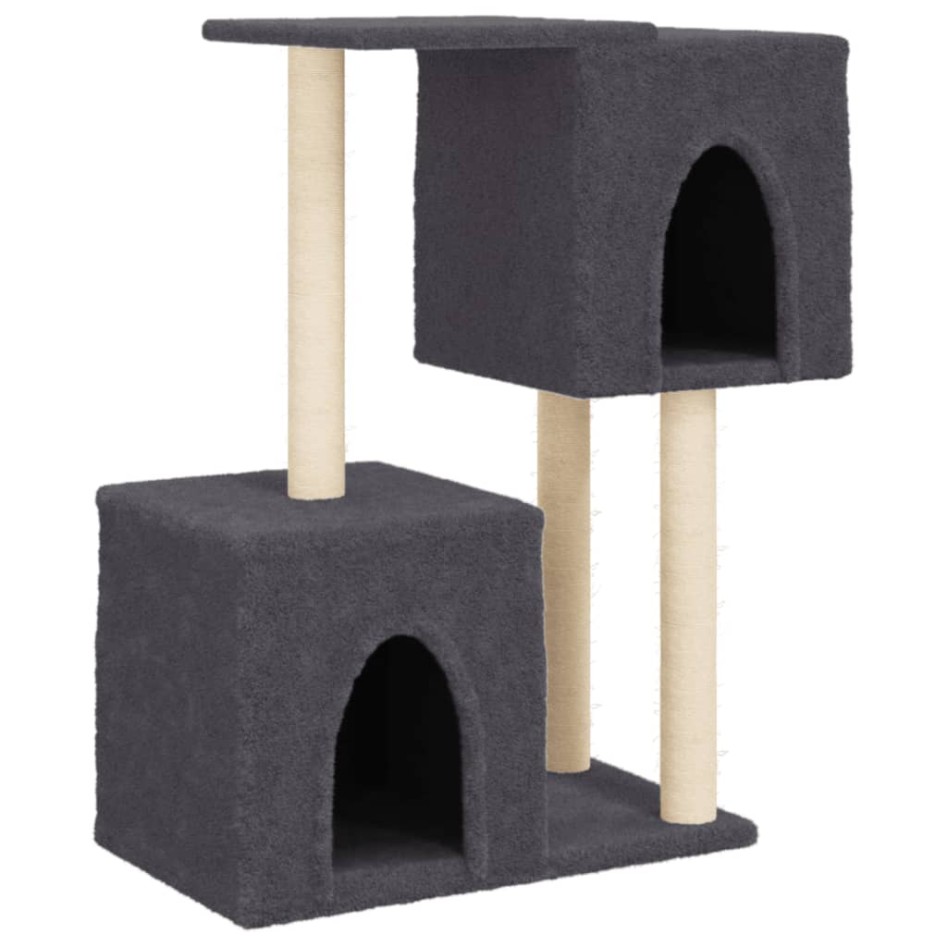 Rascador para gatos con postes de sisal gris oscuro 86