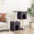 Rascador para gatos con postes de sisal gris oscuro 86