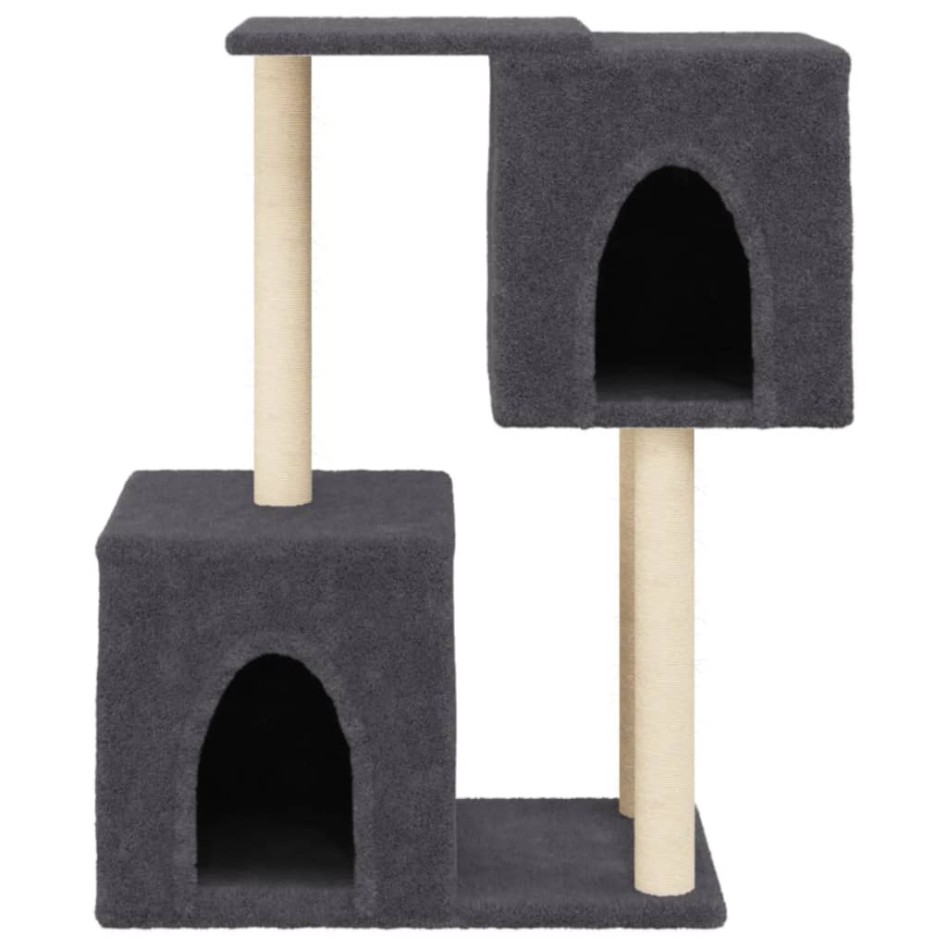 Rascador para gatos con postes de sisal gris oscuro 86