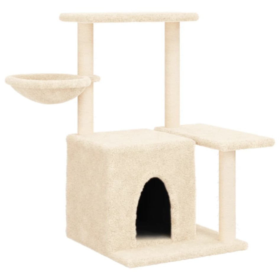 Rascador para gatos con postes de sisal color crema 83