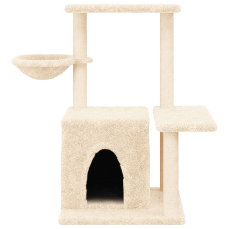 Rascador para gatos con postes de sisal color crema 83