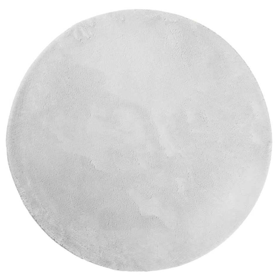 Alfombra de pelo corto suave lavable HUARTE gris Ø 120