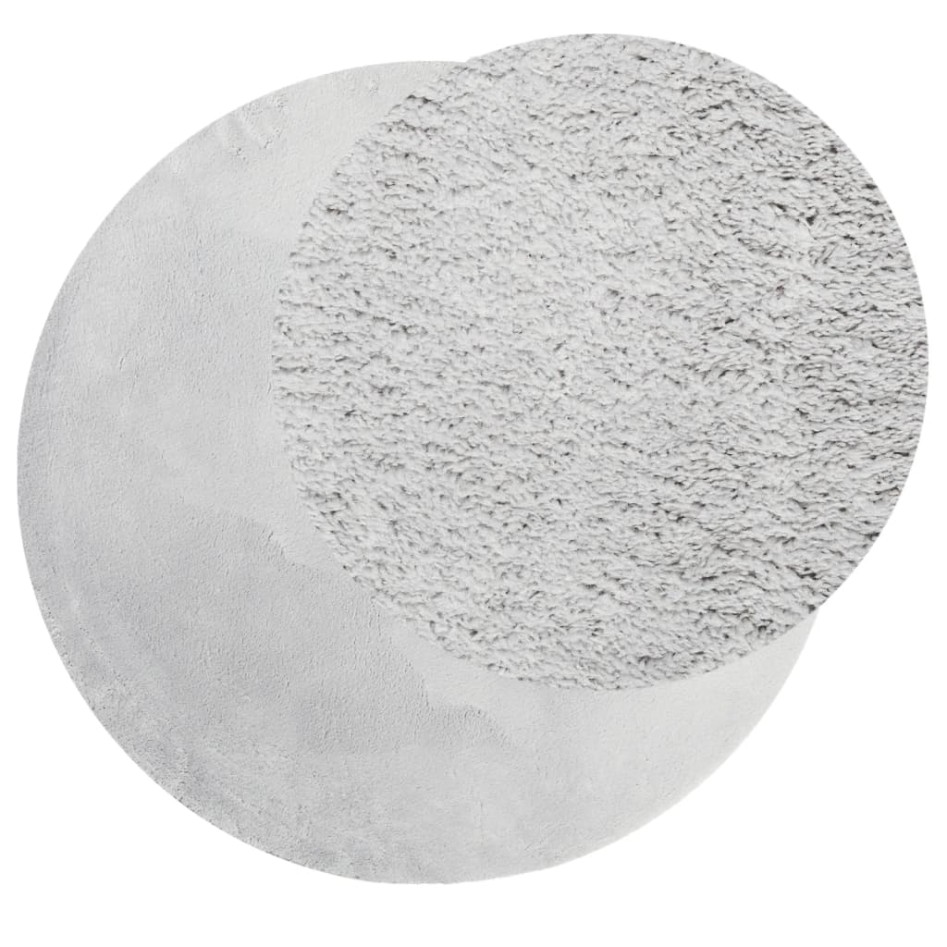 Alfombra de pelo corto suave lavable HUARTE gris Ø 120