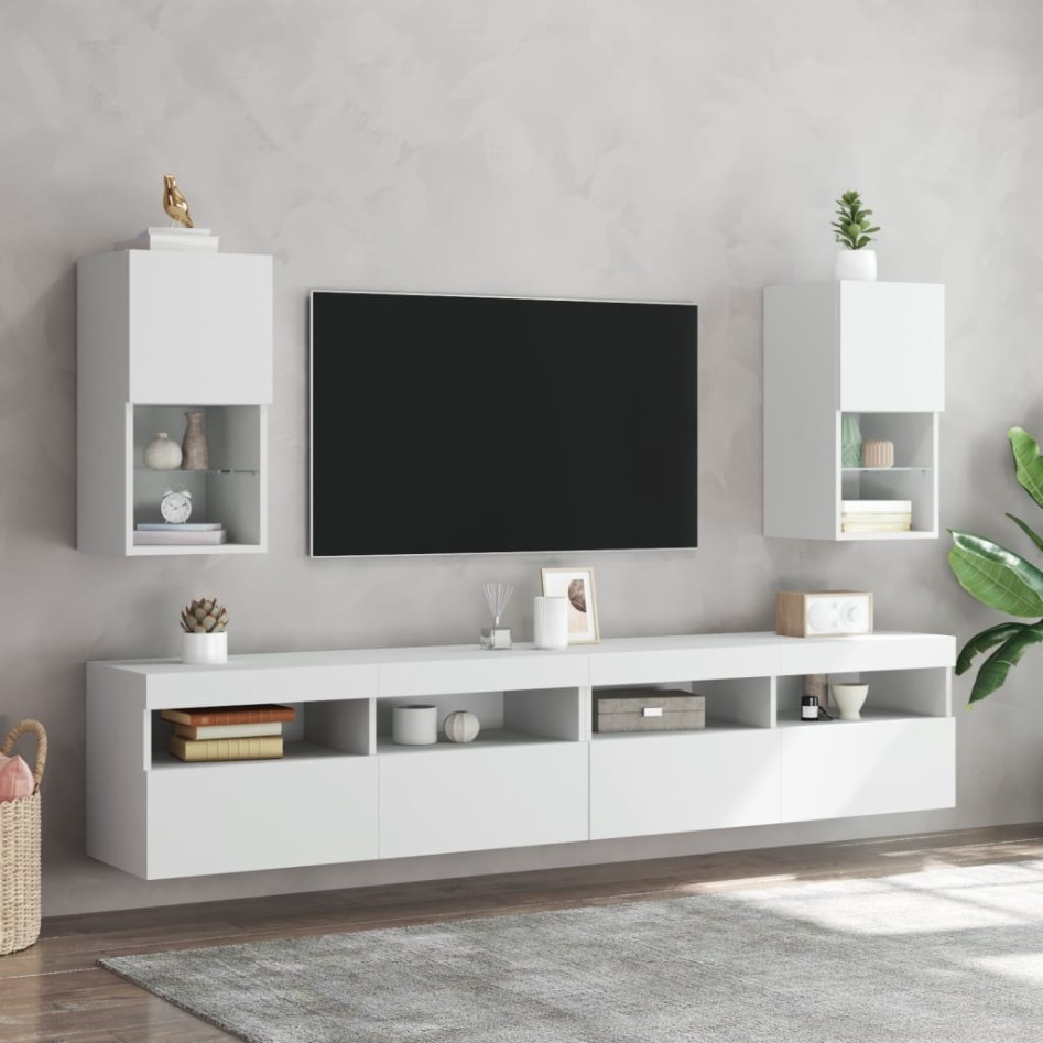 Mueble para TV con luces LED blanco 30,5x30x60