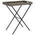 Mesa con bandeja plegable ratán sintético gris 65x40x75