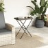 Mesa con bandeja plegable ratán sintético gris 65x40x75